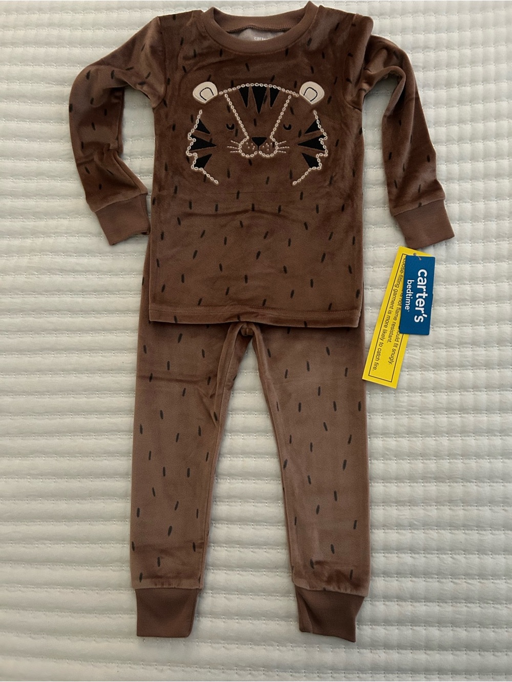 Carter's Brown Tiger Pajama Set for Kids 2T NWT